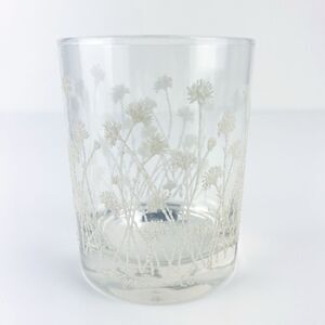 VINTAGE GEORGES BRIARD TEXTURED WHITE FLOWER HIGHBALL WHISKEY COCKTAIL GLASSE
